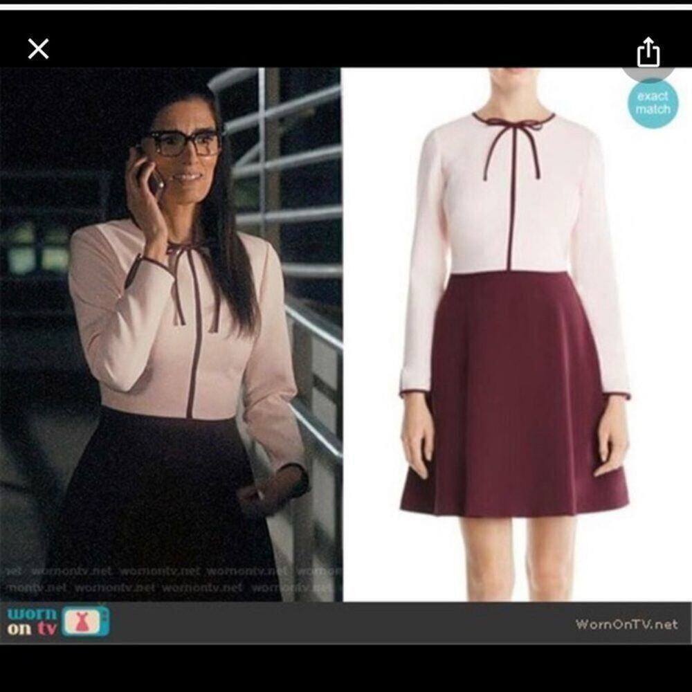 NWOT TED BAKER LONDON TIE NECK SKATER DRESS SIZE 3